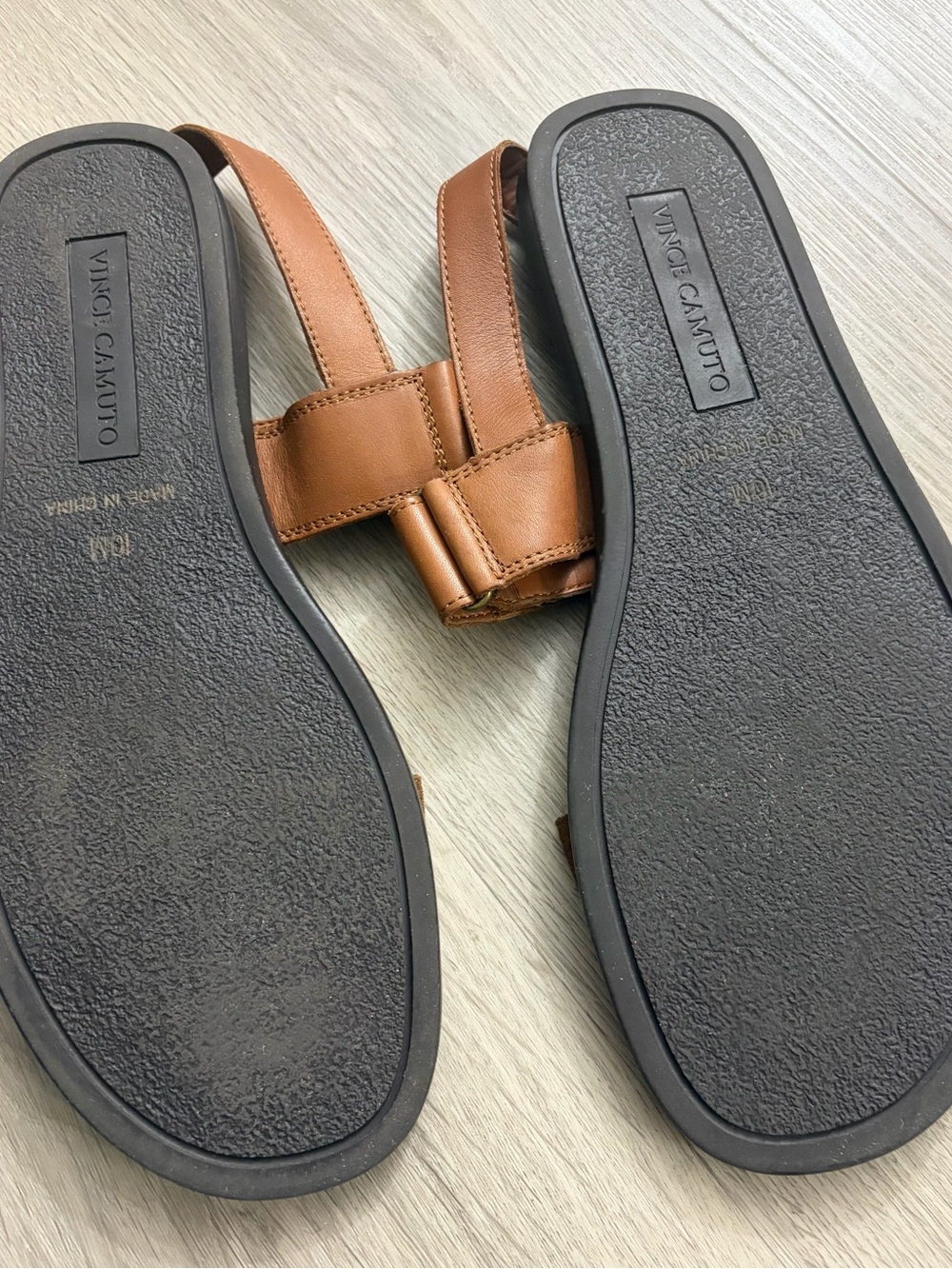 Vince Camuto Men's Tan/Brown Leather & Suede Double-Strap Sandals - Picture 5 of 7